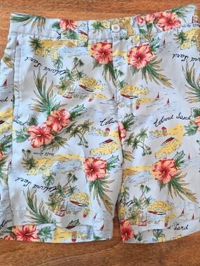 Men's Light Blue Floral Hybrid Shorts - Tropical Print